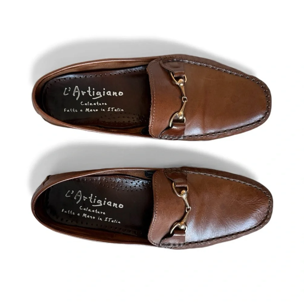 Men’s Handmade in Amalfi Italian Leather Loafers - Size 43 - Picture 3 of 7